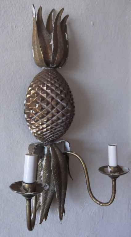 Pair of Pineapple Wall Sconces 1