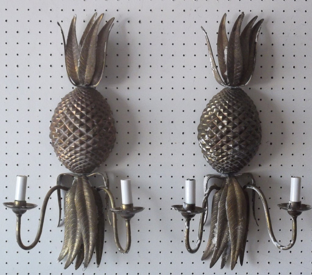 Pair of Pineapple Wall Sconces 2