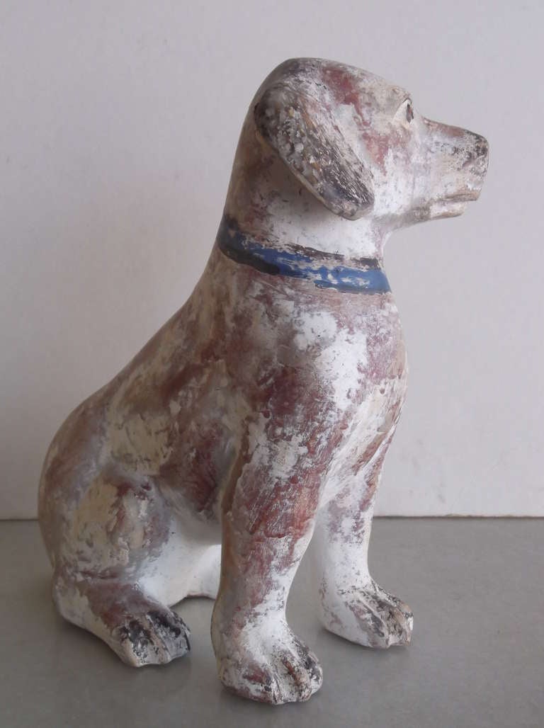 Papier Mâché 1970's Paper Mâché Dog Sculpture