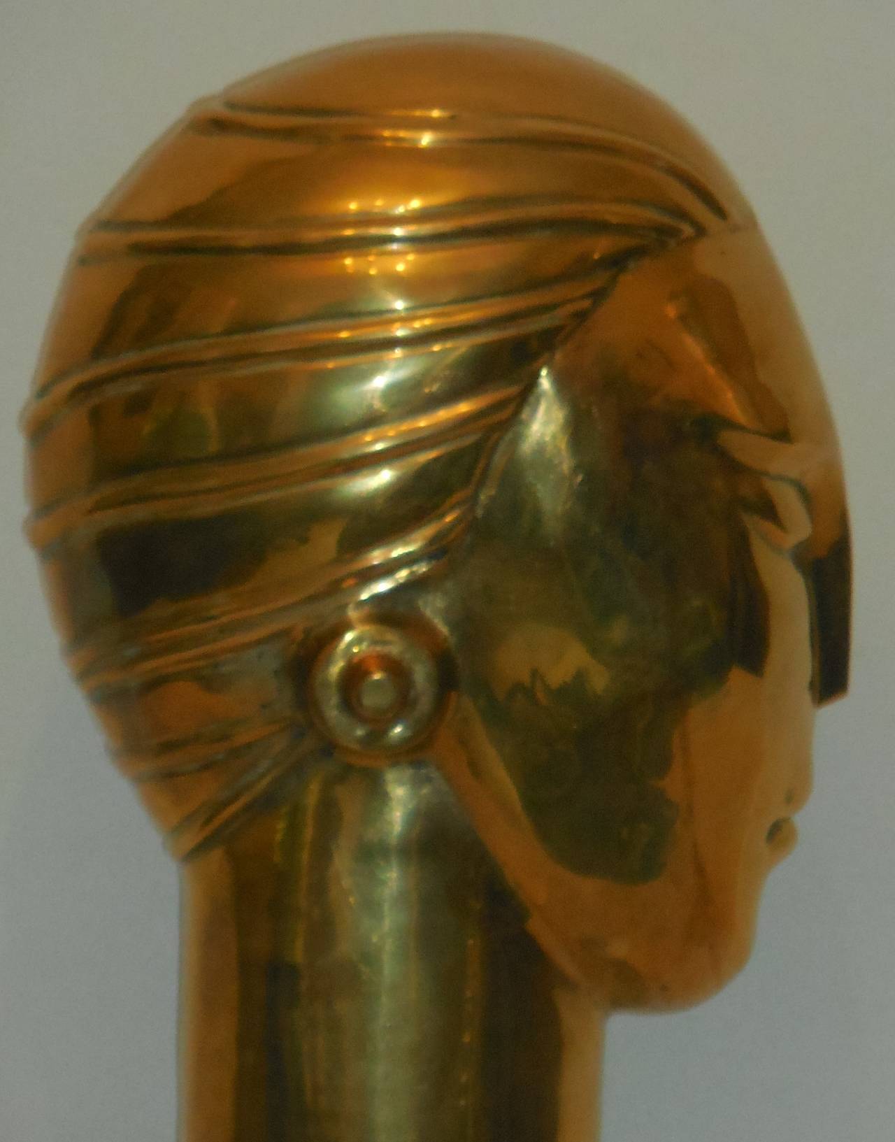 Mid-Century Brass Bust of a Young Man Sculpture 4