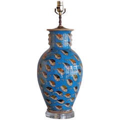 1960's Hand Painted Ceramic Persian Lamp