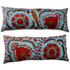 Pair of Suzani Fragments Pillows