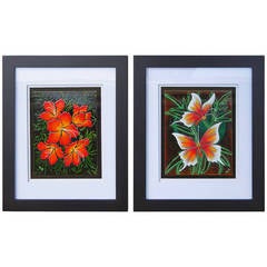 Pair of Enamel on Copper Painting, from the 1960s