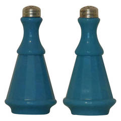 Large Pair of Opaline Salt and Pepper Shakers