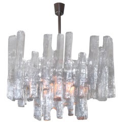 Square Two-Tier Glass Chandelier