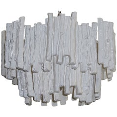 White Painted Lucite Chandelier