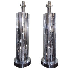 Pair of Mirrored Table Lamps