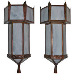 Pair of American Art Deco Wall Lights