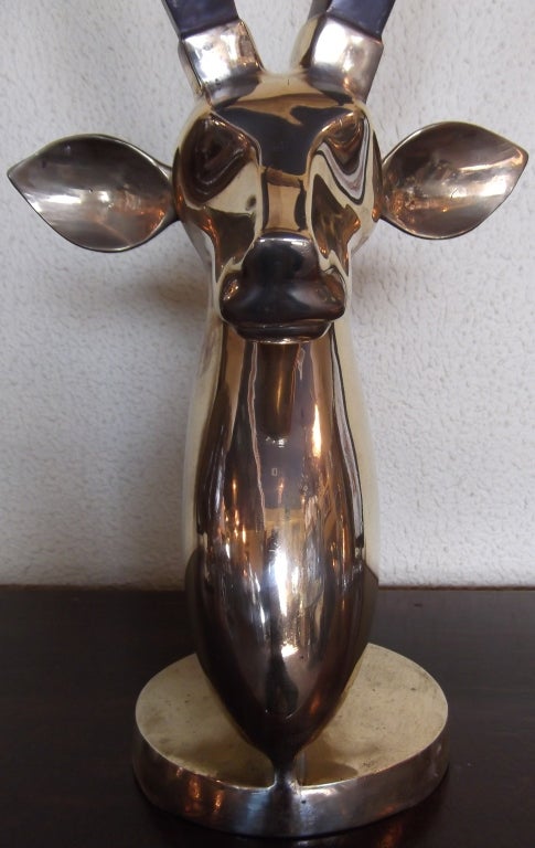 Elegant Brass Antelope Head 1