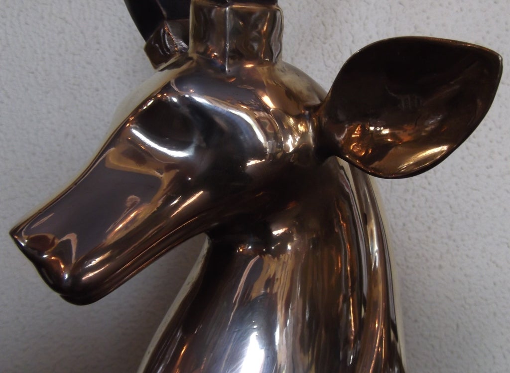 Elegant Brass Antelope Head 2