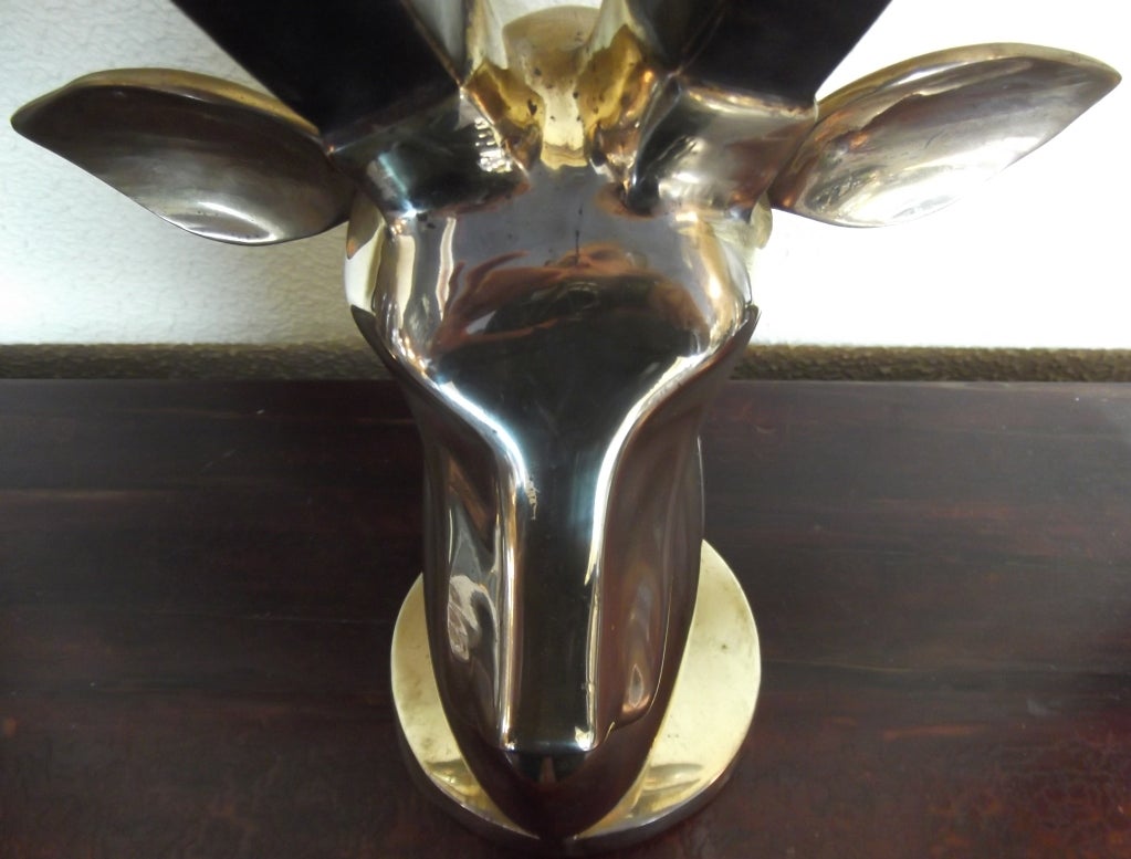 Elegant Brass Antelope Head 3