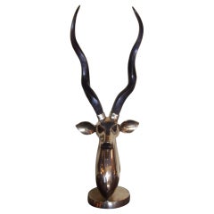Elegant Brass Antelope Head