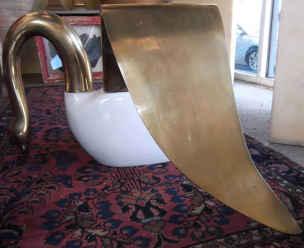 Elegant Brass Swan Coffee Table Base 5
