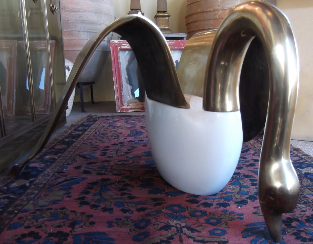 Elegant Brass Swan Coffee Table Base 1