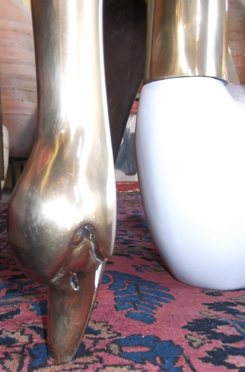 Elegant Brass Swan Coffee Table Base 3