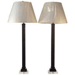Pair of 19th century bronze lamps