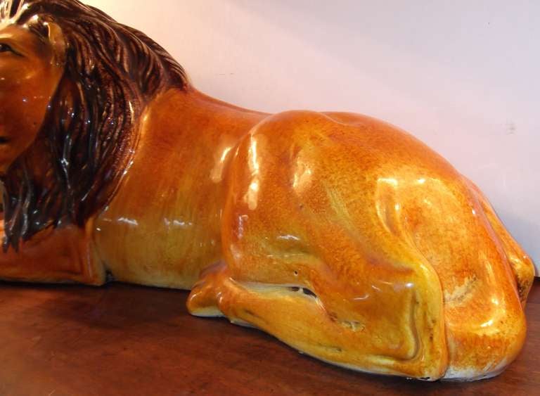 Italian Terra-cotta lion  Sculpture