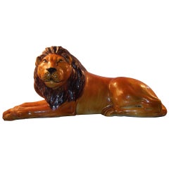 Vintage Terra-cotta lion  Sculpture