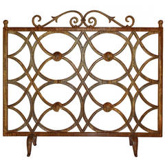 Iron fireplace screen