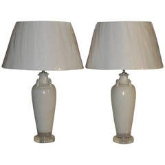 Pair of Architectural Ceramic Table Lamps