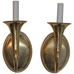 Pair of Musical Brass Wall Sconces