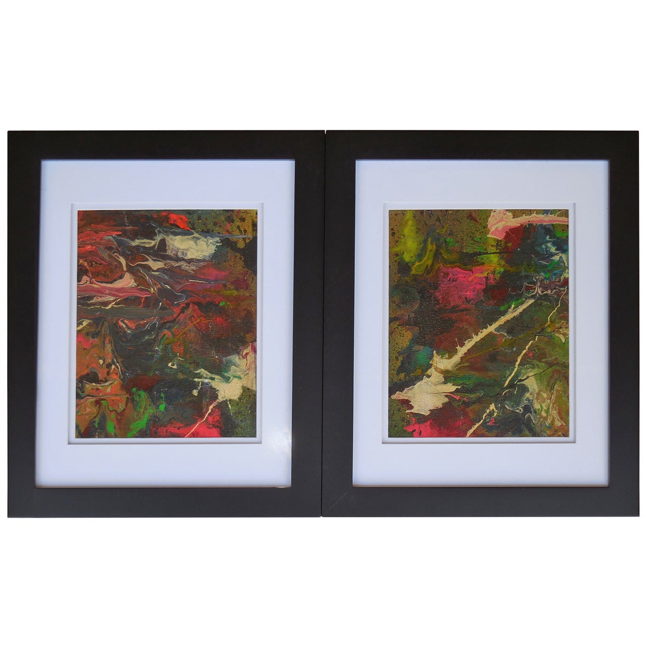 Pair of 1960s Abstract Paintings