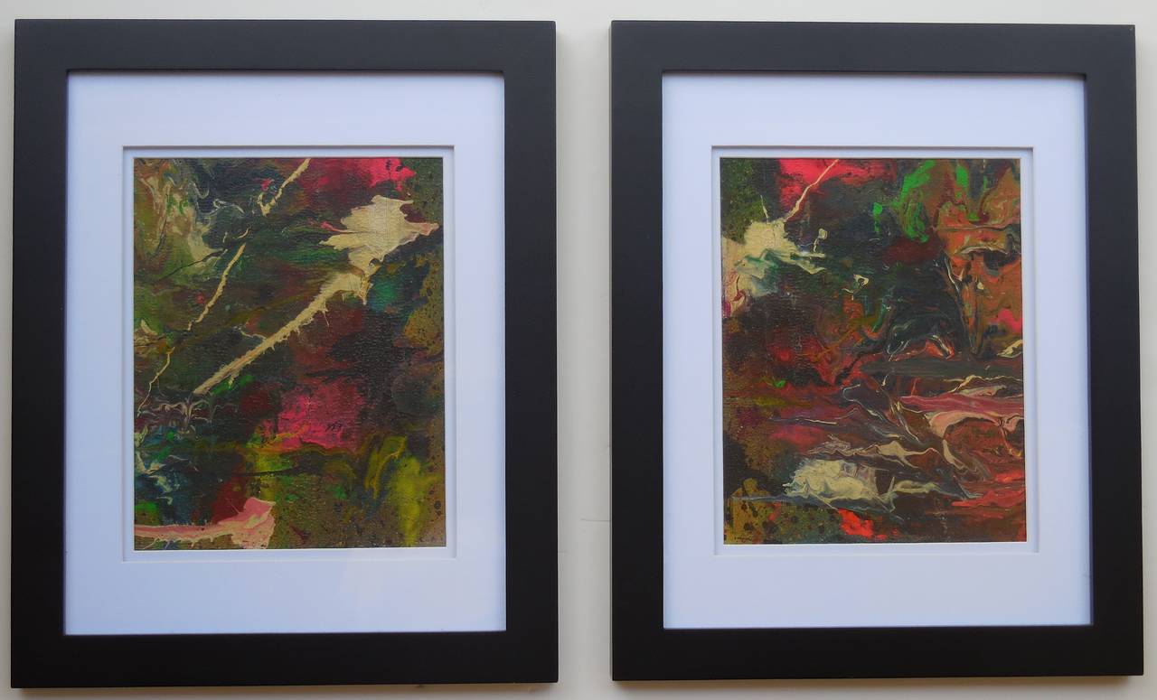 Pair of 1960s Abstract Paintings For Sale 1