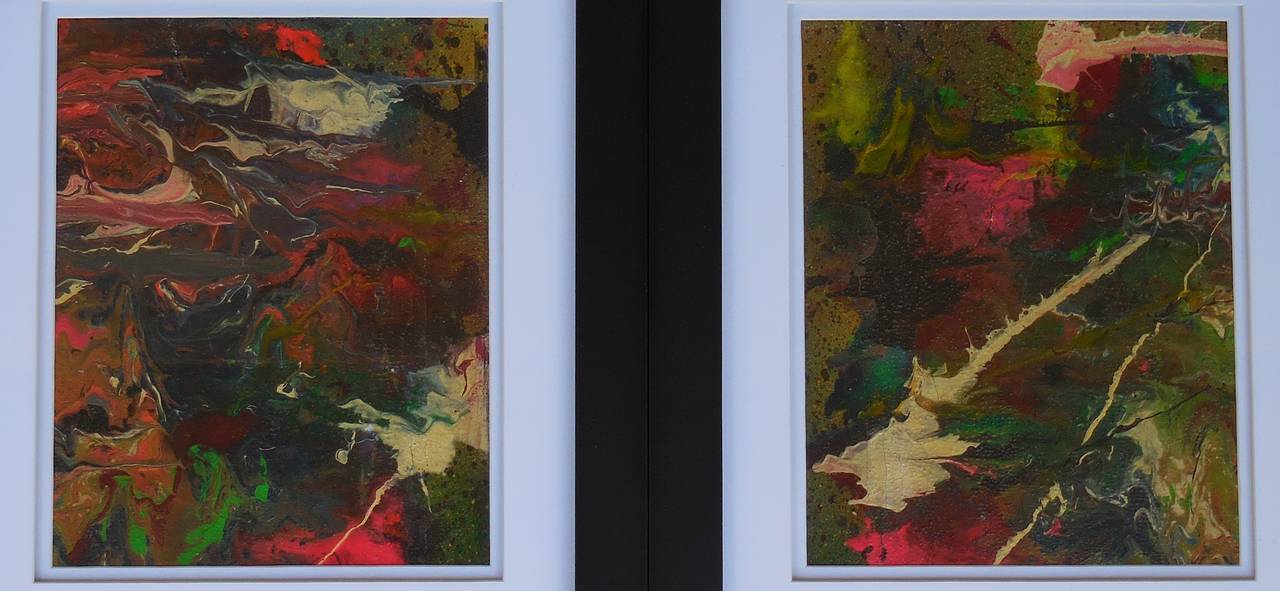 Pair of 1960s Abstract Paintings For Sale 2