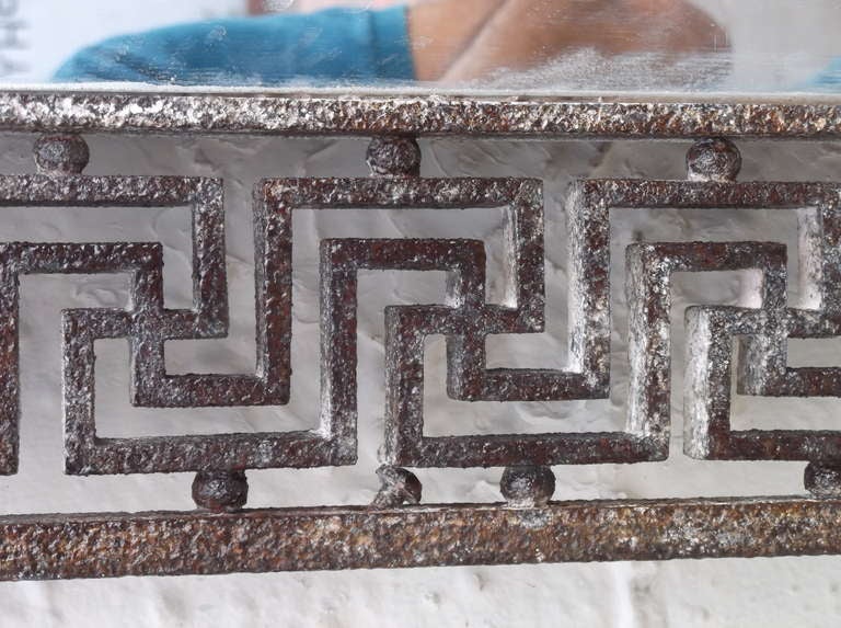 Greek Key Antique Iron Mirror 5