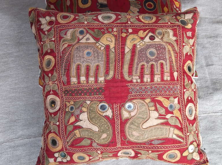 Thai Hand embroidered primitive pillows