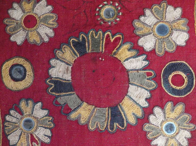 Hand embroidered primitive pillows 1