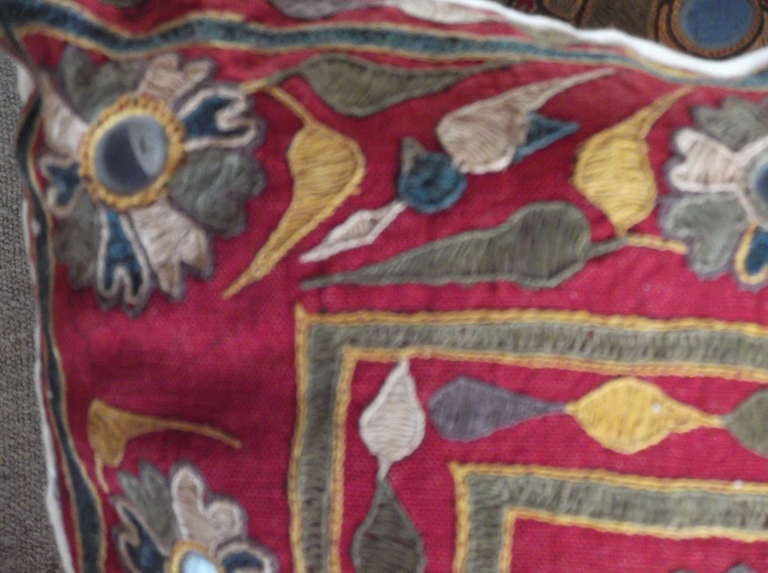 Hand embroidered primitive pillows 2