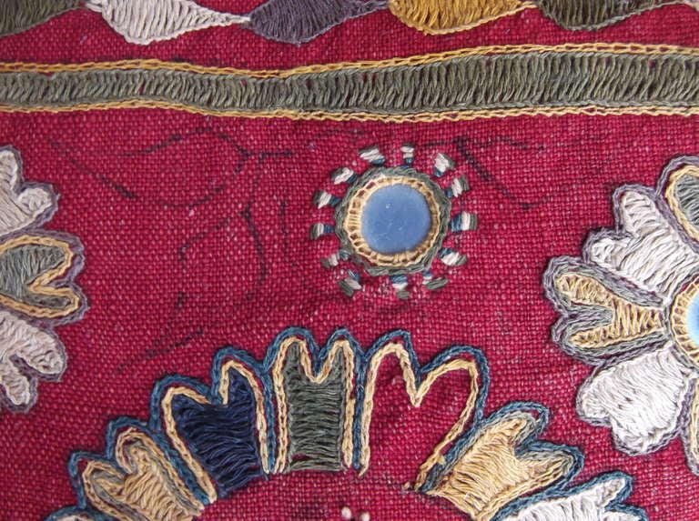 Hand embroidered primitive pillows 4