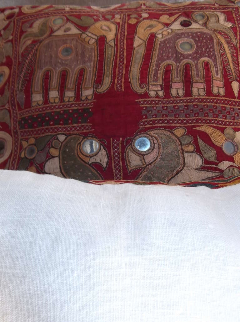 Hand embroidered primitive pillows 5