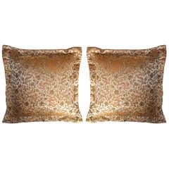 Silk dragon print pillows