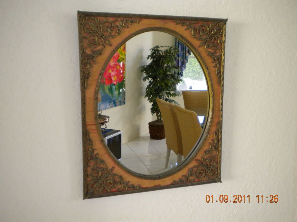 Elegant Bronze Victorian Mirror
