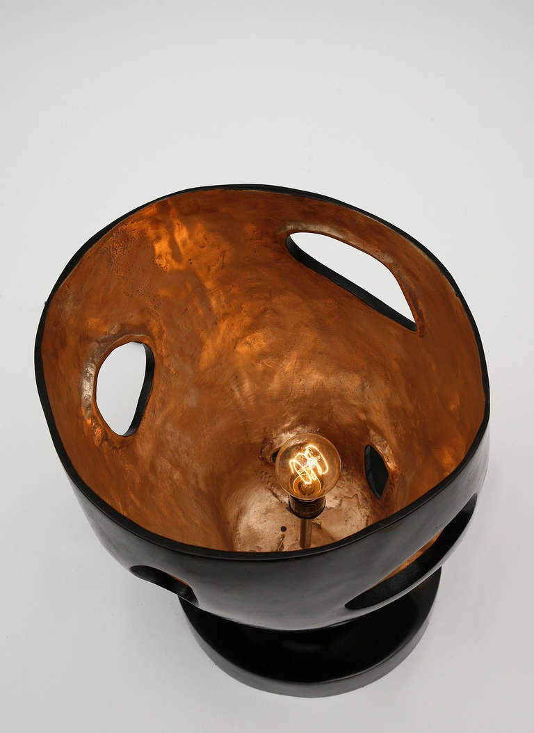 Large Bronze Lamp by Jacques Jarrige In Excellent Condition For Sale In New York, NY