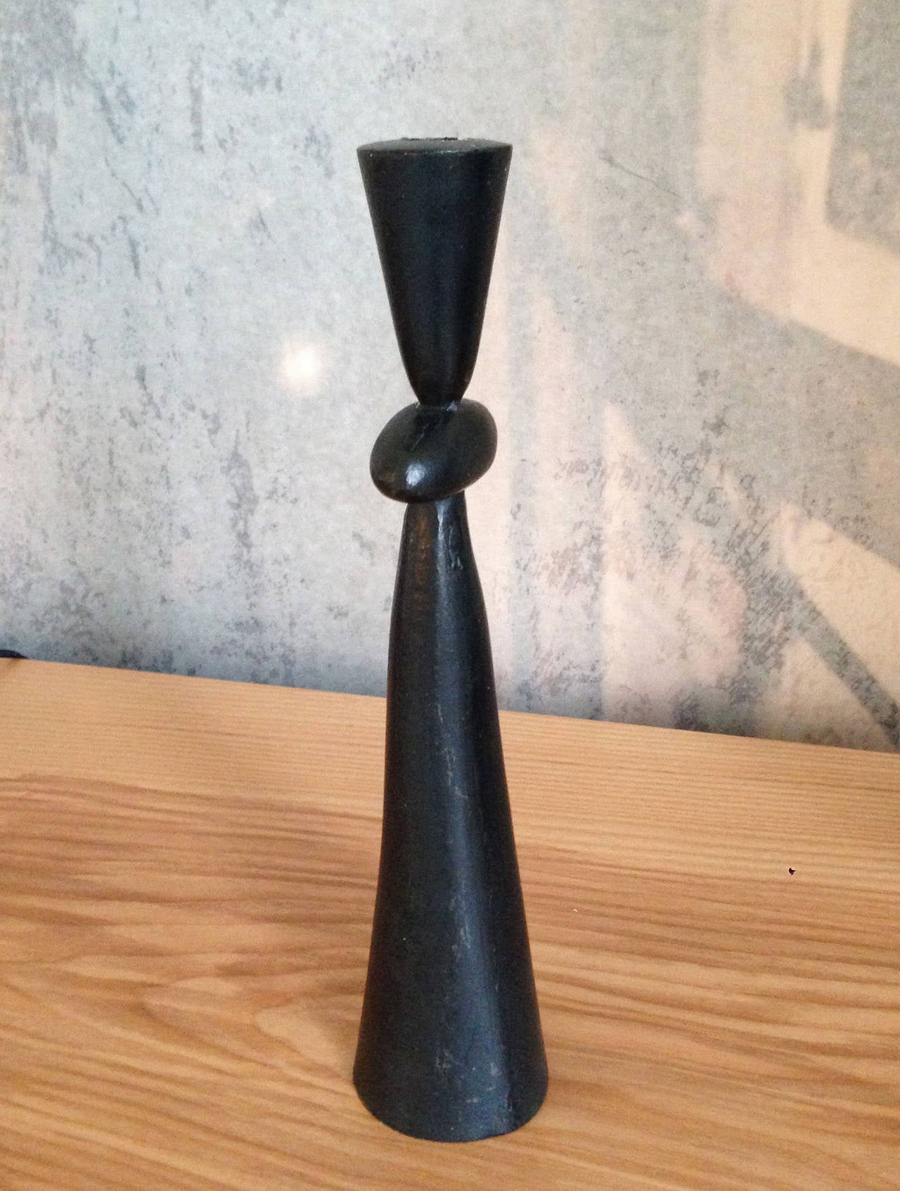 Blackened Bronze Candlestick by Jacques Jarrige ©2006 For Sale