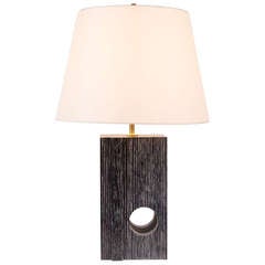 Ebonized Oak "Cardin" Table Lamp by Kimllle Taylor