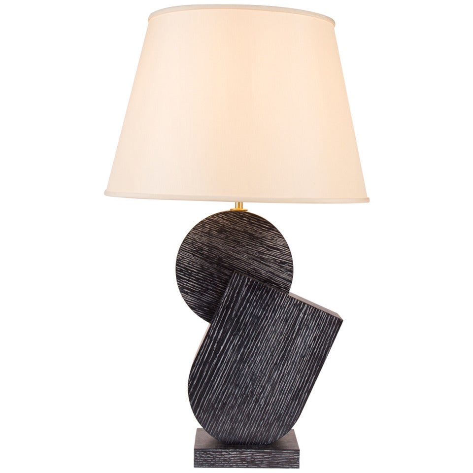 Lampe „Pierre“ aus ebonisiertem Holz von Kimille Taylor im Angebot