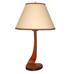 Rare Leather Desk Lamp Attributed to  Dupre-Lafon