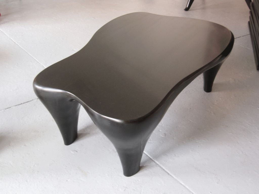 Wood Biomorphic Coffee Table by Jacques Jarrige, 1998 For Sale