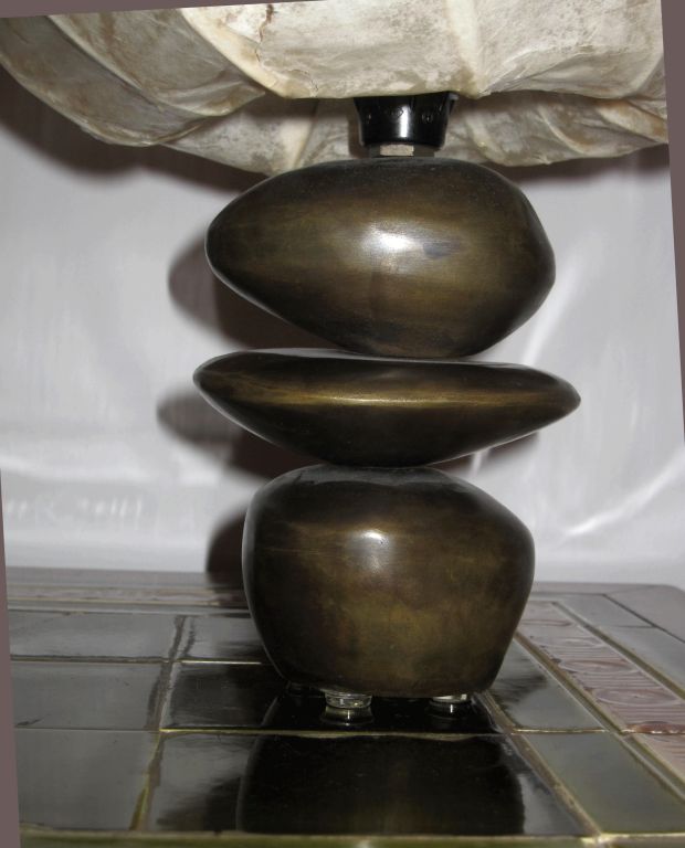 French Bronze table lamp  by Jacques Jarrige. Shade not included For Sale