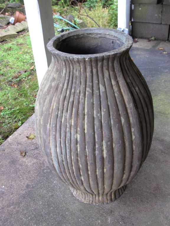 Tall Urn in patinated cement