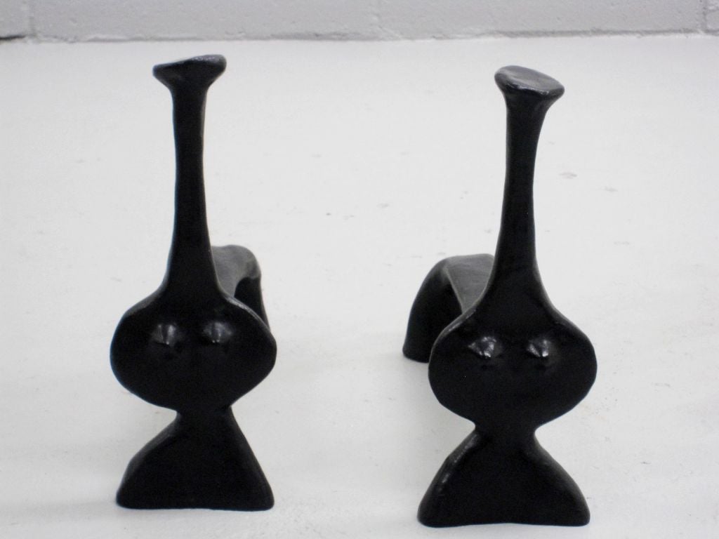 Pair of Bronze Andirons by Jacques Jarrige, 2005 For Sale 4