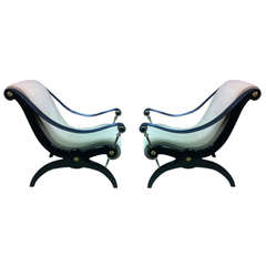 Pair of Maurice Hirsch Chairs with Leather Hand-Stitched Arms 8