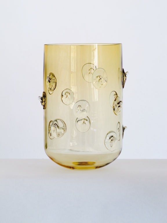 French Hand-Blown Bohemian GLASS Vases