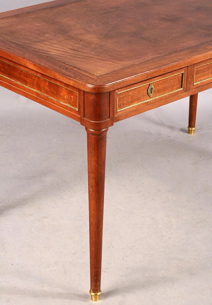 A Jansen Writing Desk Restored with Black Leather In Excellent Condition In New York, NY