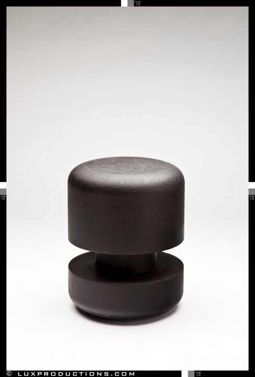 3 table/stools in patinated Lava Stone by artist Stephane Parmentier. Limited numbered edition
For both indoor and outdoor use. 

The stools are featured in Elle Decor France February issue 2011

Stephane Parmentier was Born in 1966.
He
