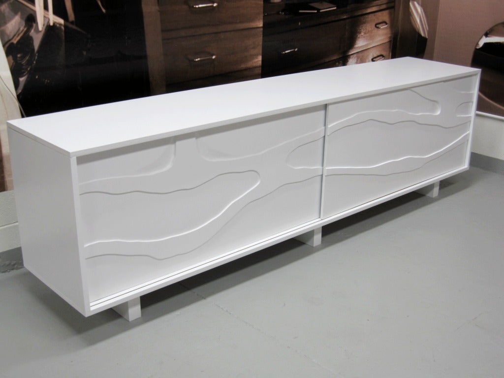 Contemporary Cabinet with Sculpted Doors by Jacques Jarrige 2012 For Sale
